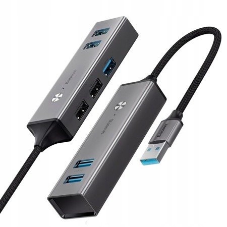 Baseus Cube Hub | Hub adapter rozdzielacz USB-A do 3x USB 3.0 2x USB 2.0 z diodą LED EOL