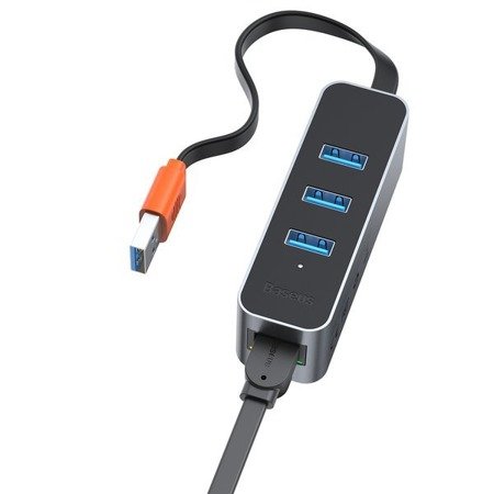 Baseus Steel Cannot | Adapter HUB USB - 3x USB3.0 RJ45 GIGABIT LAN 1000MB *EOL
